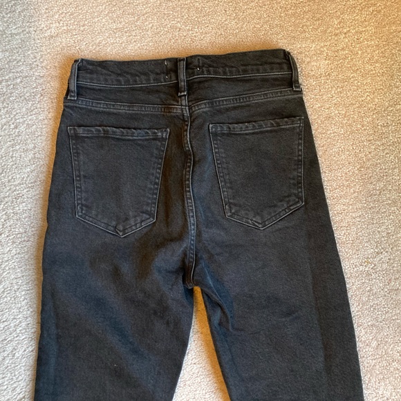 AGOLDE Nico High Rise Slim Fit Jeans Virtue in Dark wash Gray black Button Fly - Picture 12 of 13